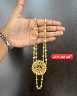 Premium quality One gram gold 32 inch mudi pearl chain with laxmi pendent