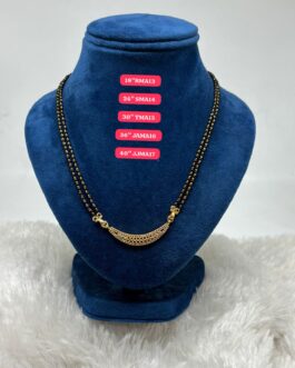 Premium quality One gram gold handmade black beads karimani with AD stone pendent
