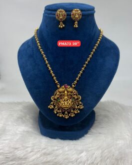 Premium quality Antique matt finish laxmi necklace with Ear rings