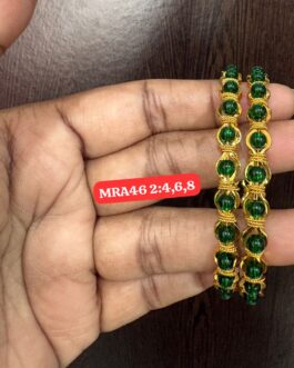 Premium quality One gram gold Pearl Coral and green bangles