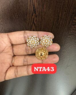 Premium quality One gram gold AD stone ear rings