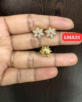 Premium quality One gram gold AD stone ear rings