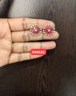 Premium quality One gram gold AD stone ear rings