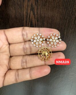 Premium quality One gram gold AD stone ear rings