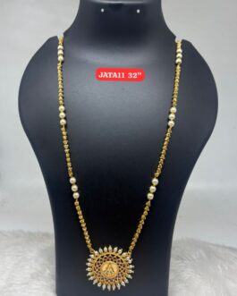 Premium quality One gram gold 32 inch dashavathara pearl chain with laxmi pendent