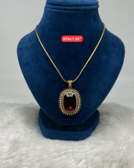 Premium quality One gram gold 18 inch chain with Big stone pendent