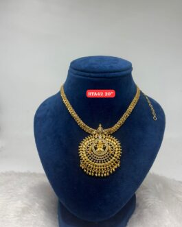 Premium quality One gram gold 20 inch laxmi necklace