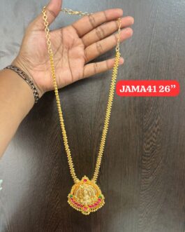Premium quality One gram gold 26 inch long laxmi necklace