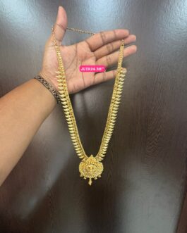 Premium quality One gram gold 30 inch long laxmi necklace