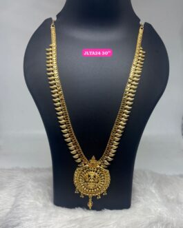 Premium quality One gram gold 30 inch long laxmi necklace