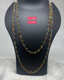 Premium quality One gram gold navaratna chain