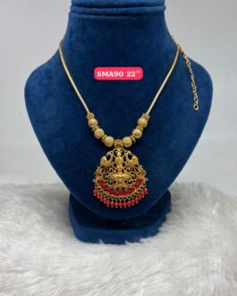 Premium quality One gram gold Coral Laxmi necklace