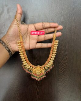 Premium quality One gram gold 18 inch laxmi necklace
