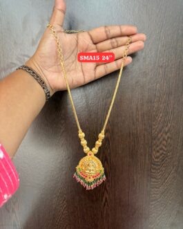 Premium quality One gram gold 18 inch laxmi necklace