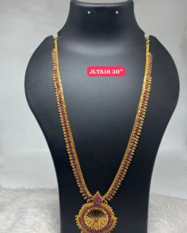 Premium quality One gram gold ruby stone necklace