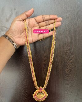 Premium quality One gram gold ruby stone necklace