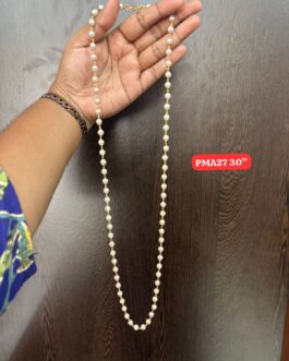 Premium quality one gram gold 30 inch pearl chain