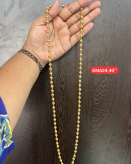 Premium quality one gram gold 30 inch gold ball chain