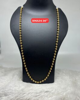 Premium quality one gram gold 30 inch gold ball chain