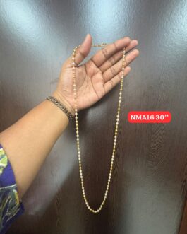 Premium quality one gram gold 30 inch pearl chain