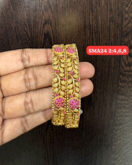 Premium quality One gram gold Ruby stone bangles