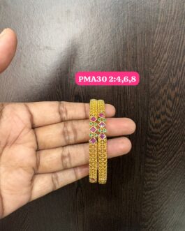 Premium quality One gram gold ruby stone bangles