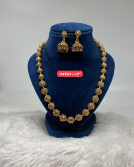 Premium quality Antique finish 22 inch nakshi beads chain with Jumka