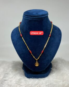 Premium quality One gram gold 18 inch coral chain with laxmi pendent