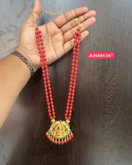 Premium quality One gram gold 24 inch Coral chain with laxmi pendent
