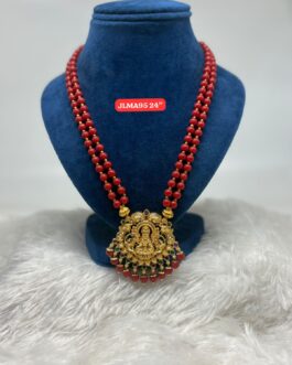 Premium quality One gram gold 24 inch Coral chain with laxmi pendent