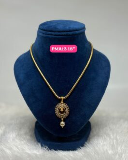 Premium quality One gram gold 18 inch chain with stone pendent