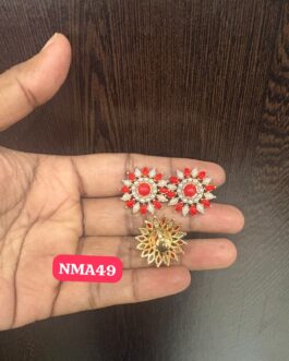 Premium quality One gram gold coral pearl ear rings