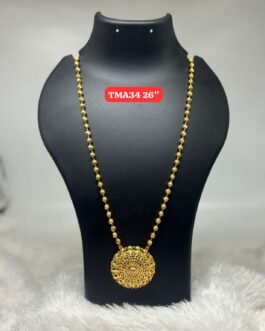 Premium quality One gram gold 26 inch ball chain with laxmi pendent