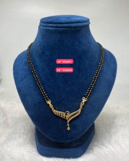 Premium quality One gram gold black beads karimani with AD pendent