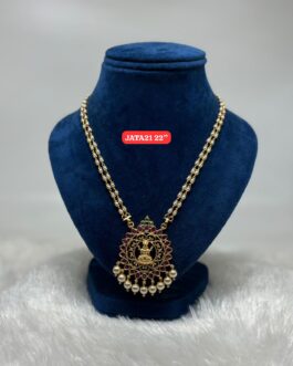 Premium quality One gram gold 22 inch pearl chain with laxmi pendent