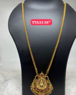 Premium quality One gram gold 24 inch chain with big laxmi pendent