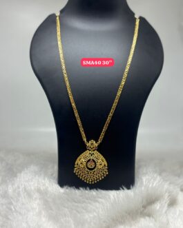 Premium quality one gram gold 30 inch long necklace