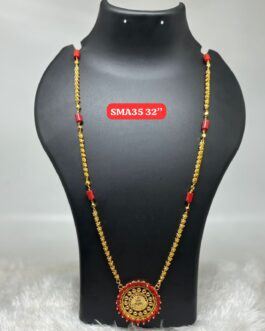 Premium quality One gram gold dashavathara coral chain with laxmi pendent