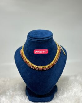 Premium quality One gram gold Ruby stone necklace