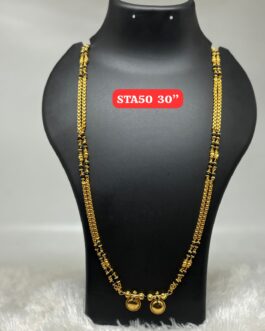 Premium quality One gram gold 30 inch heavy design karimani with thali
