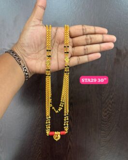 Premium quality One gram gold 30 inch heavy design karimani with thali