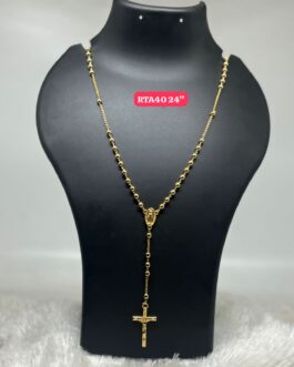 Premium quality One gram gold 24 inch chain with christian cross pendent