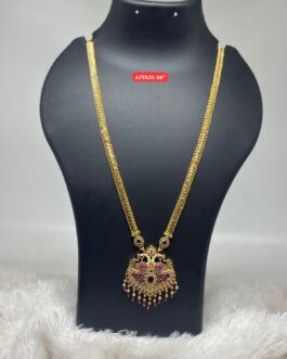 Premium quality one gram gold long necklace