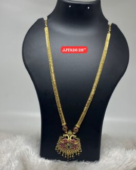 Premium quality one gram gold long necklace