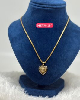 Premium quality one gram gold 18 inch chain with small dollar