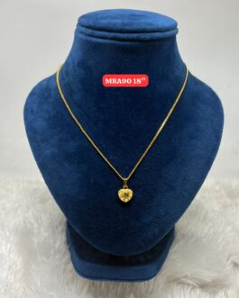 Premium quality One gram gold 18 inch short chain with small dollar