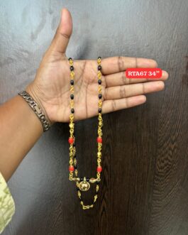 Premium quality One gram gold 34 inch karimani with Thali