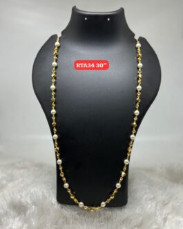 Premium quality One gram gold Traditional 30 inch pearl chain(moti Kanti)