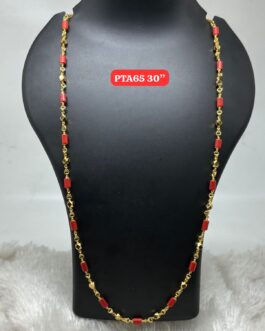 Premium quality One gram gold 30 inch (5mm small size) coral chain