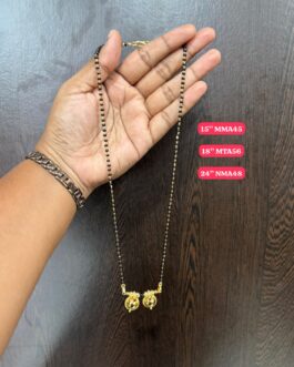Premium quality one gram gold black beads karimani with thali